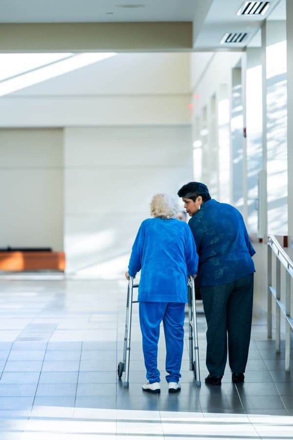 Care staff during a Falls Prevention & Post-Fall Protocol training session